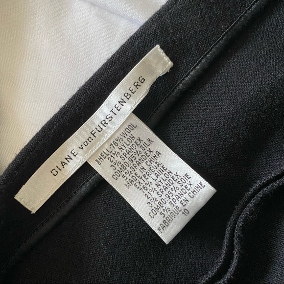 Diane von Furstenberg Black Cap Sleeve Midi Business Casual Dress - Picture 5 of 6